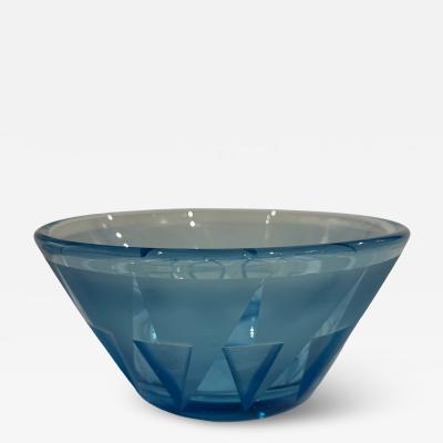 Acid etched glass bowl By Jean Luce France 1930s 