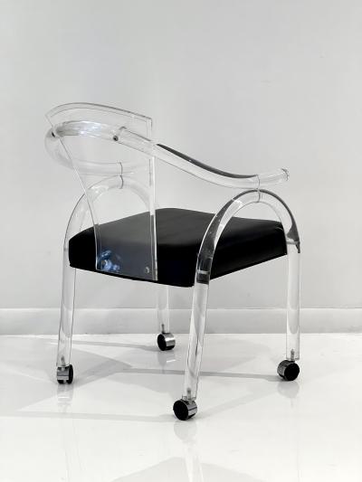 Acrylic Armchair on Wheels