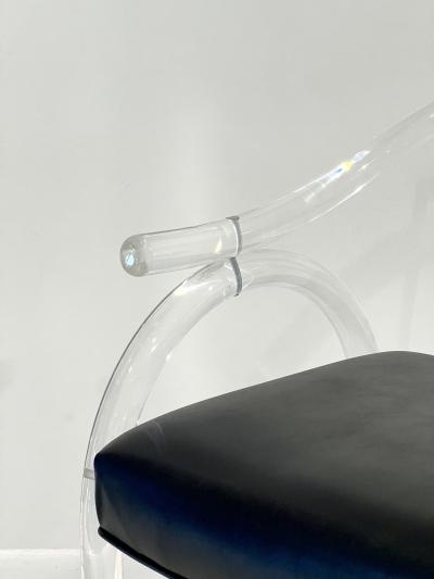 Acrylic Armchair on Wheels