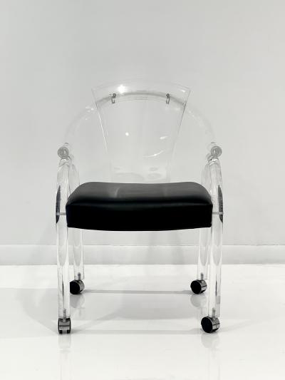 Acrylic Armchair on Wheels