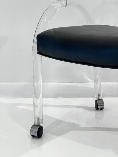 Acrylic Armchair on Wheels