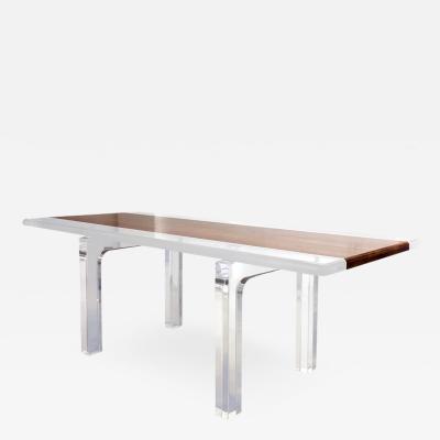 Acrylic and Wood Dining Table Stripes