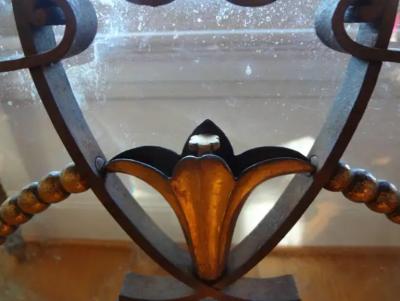 Adalbert Szabo French Art Deco Wrought Iron Fireplace Screen Signed Szabo