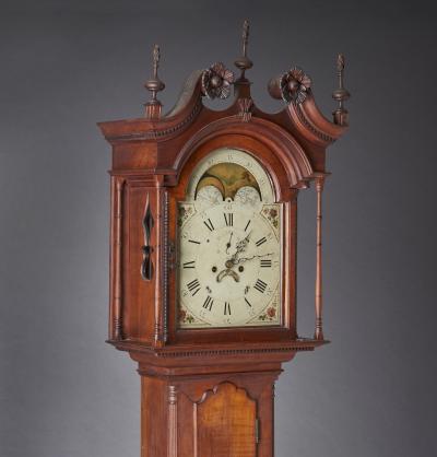 Adam Brandt An Unsigned Montgomery County Pennsylvania Cherry Tall Case Clock