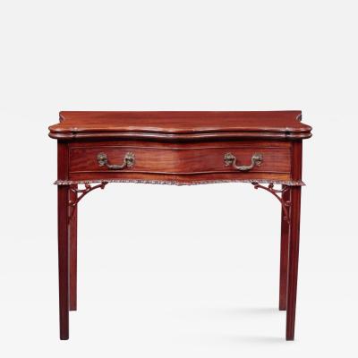 Adam Hains CHIPPENDALE CARD TABLE Attributed to Adam Hains