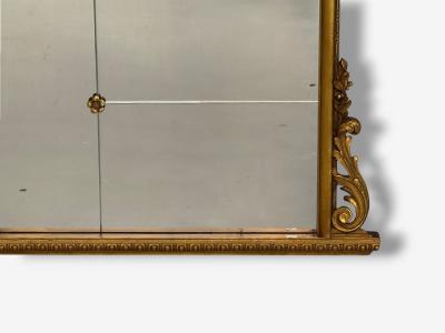 Adam Style Giltwood Drapery Motif Over the Mantle Wall Mirror Italy 1920s
