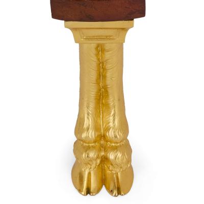 Adam Weisweiler French Ormolu and Steel Gu ridon with Marble Top after Weisweiler