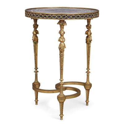 Adam Weisweiler Gilt bronze and amethyst Louis XVI style circular side table