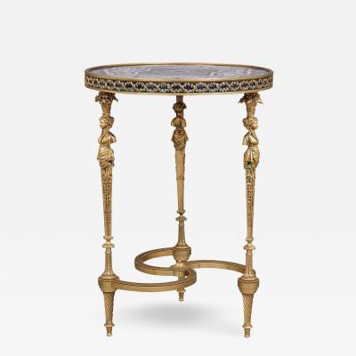 Adam Weisweiler Gilt bronze and amethyst Louis XVI style circular side table