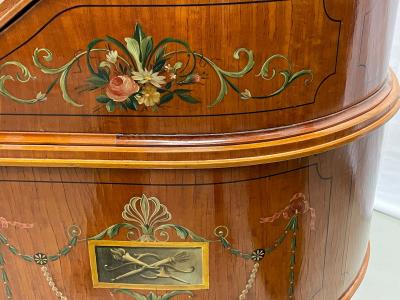 Adams Edwardian Inlaid Carlton House Desk Hand Painted Satinwood A Kaufman