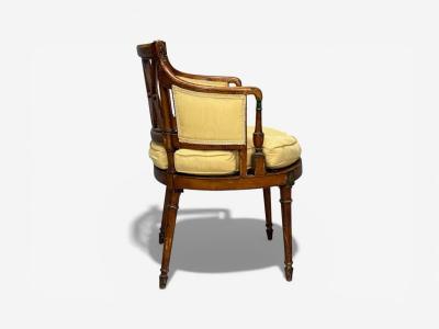 Adams Style Chair and Ottoman Painted Wood Fabric USA 1930s