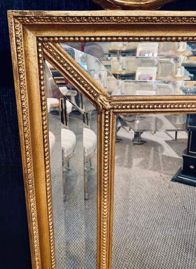 Adams Style Gilt Carved Wall Mirror with All Beveled Inserts