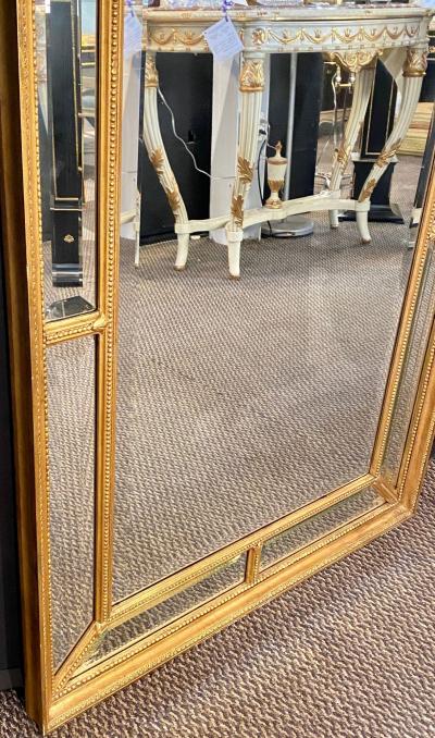Adams Style Gilt Carved Wall Mirror with All Beveled Inserts