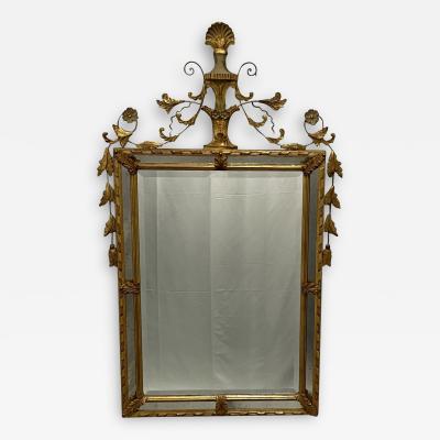 Adams Style Wall Console Pier Mirror Giltwood Floral Motif