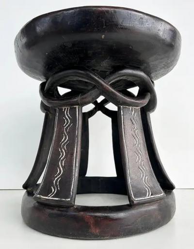 Addis Ababa Ethiopian Wood Table Carved From 1 Piece of Wood Late 20th Century