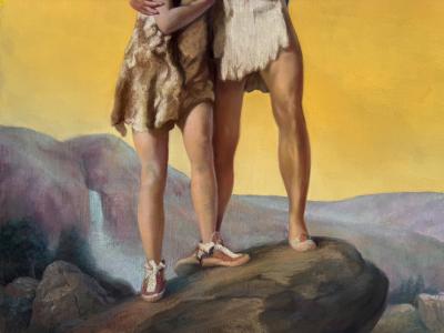 Adelaide Hiebel Hiawathas Honeymoon Heroic Pose at Sunset