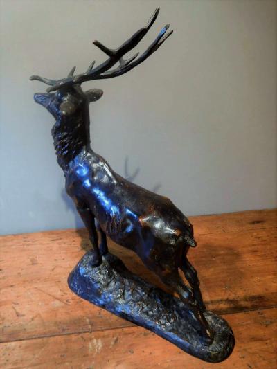 Adirondack Lodge Table Top Elk Sculpture in Zinc Alloy