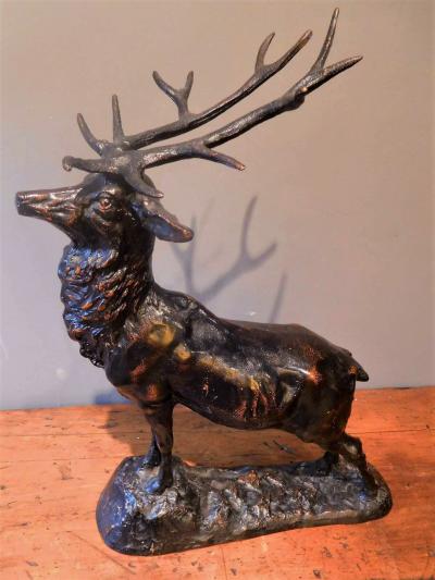 Adirondack Lodge Table Top Elk Sculpture in Zinc Alloy