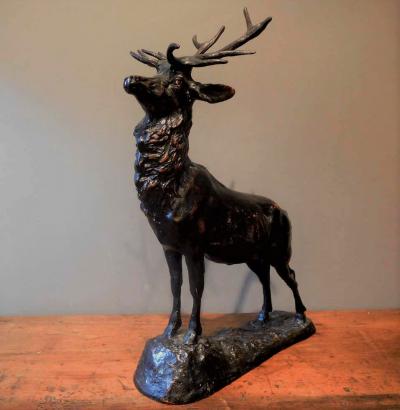 Adirondack Lodge Table Top Elk Sculpture in Zinc Alloy