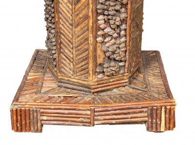 Adirondack Stick Work And Pine Pedestal