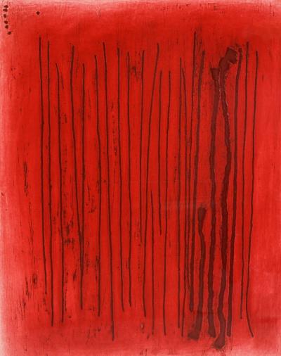 Adja Yunkers Adja Yunkers Red Echo Abstract Lithograph Signed