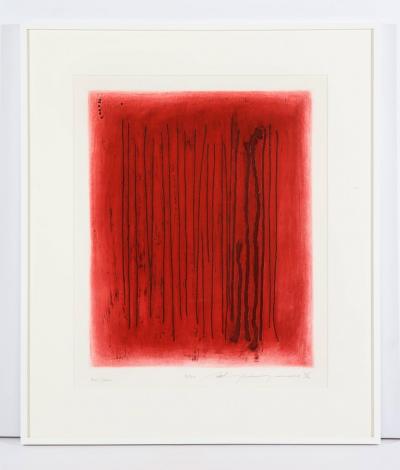 Adja Yunkers Adja Yunkers Red Echo Abstract Lithograph Signed