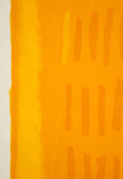 Adja Yunkers Adja Yunkers Requiem for a Virgin King Abstract Lithograph Yellow Signed