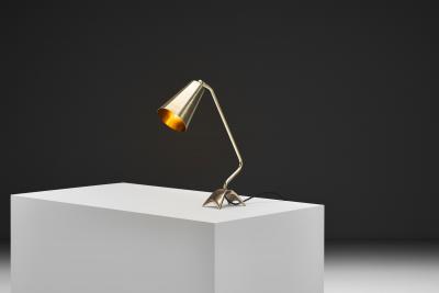 Adjustable Brass Table Lamp with Dynamic Stand Europe 1960s