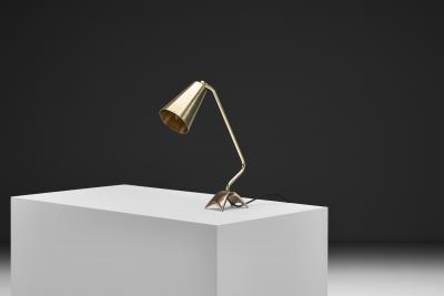 Adjustable Brass Table Lamp with Dynamic Stand Europe 1960s