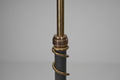 Adjustable Brass and Lacquered Metal Floor Lamp Europe Mid 20th Century