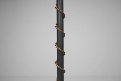 Adjustable Brass and Lacquered Metal Floor Lamp Europe Mid 20th Century
