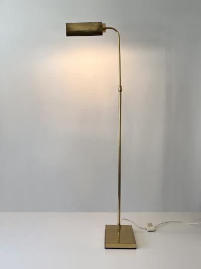 Adjustable Mid Century Modern Brass Floor Lamp or Reading Light Sweden 1960s