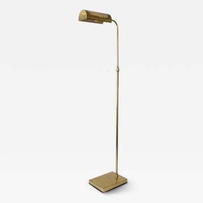 Adjustable Mid Century Modern Brass Floor Lamp or Reading Light Sweden 1960s
