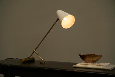 Adjustable Mid Century Table Lamp with Perforated Shade 1950s