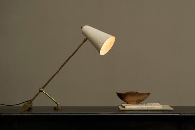 Adjustable Mid Century Table Lamp with Perforated Shade 1950s