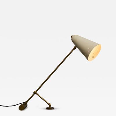 Adjustable Mid Century Table Lamp with Perforated Shade 1950s