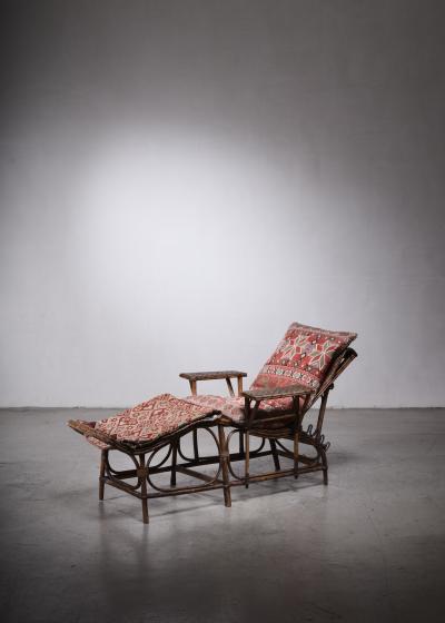 Adjustable Rattan Garden Chaise Germany 1920s 1930s