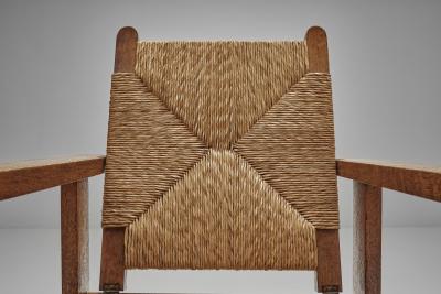 Adjustable Smoking Chair With Wicker Back and Seat Europe 20th Century