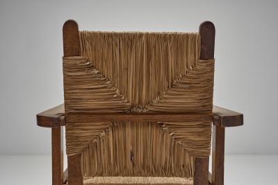 Adjustable Smoking Chair With Wicker Back and Seat Europe 20th Century