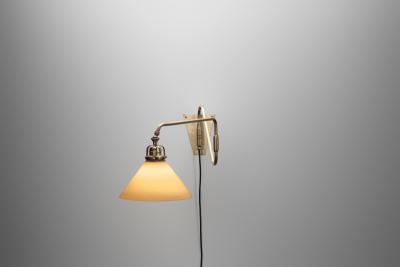 Adjustable Wall Light with Triangle Opal Glass Shade Denmark ca 1950s