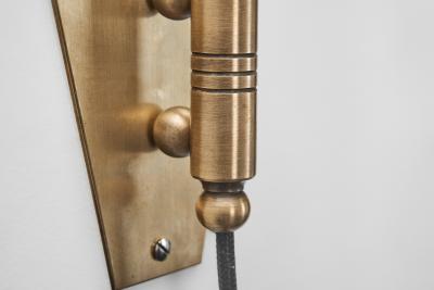 Adjustable Wall Light with Triangle Opal Glass Shade Denmark ca 1950s