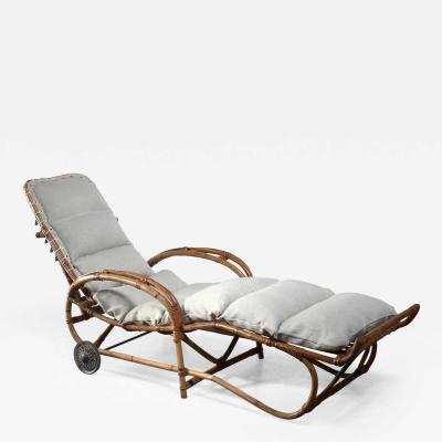 Adjustable bamboo garden chaise Germany 1930s