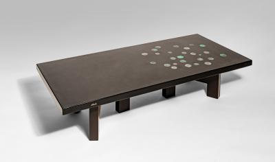Ado Chale Coffee Table with Inlaid Turquoise