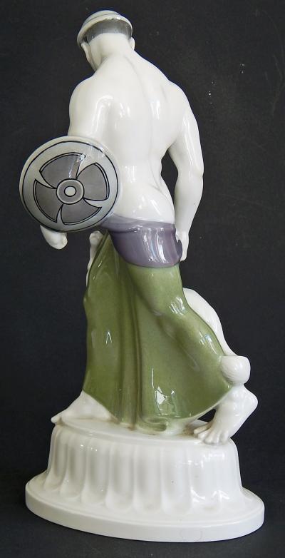 Adolf Amberg Goth and Hound by Adolf Amberg 1874 1913 German porcelain 1905