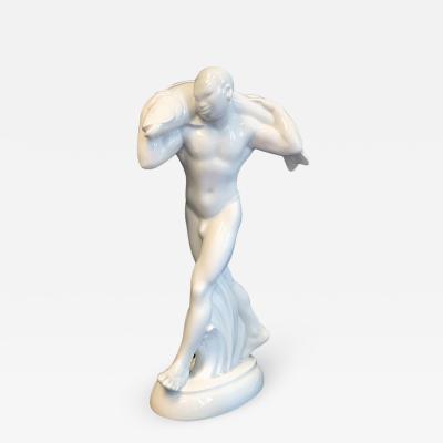 Adolf Amberg Nude with Fish by Adolf Amberg 1874 1913 German porcelain 1905
