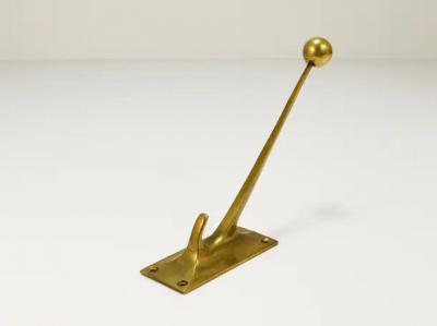 Adolf Loos Adolf Loos Art Nouveau Brass Wall Hook for Knize Comp Vienna Austria 1909