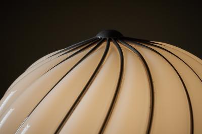Adolf Loos Adolf Loos for VeArt Opal Glass and Brass Cage Table Lamp 1960s