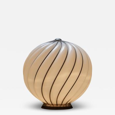 Adolf Loos Adolf Loos for VeArt Opal Glass and Brass Cage Table Lamp 1960s