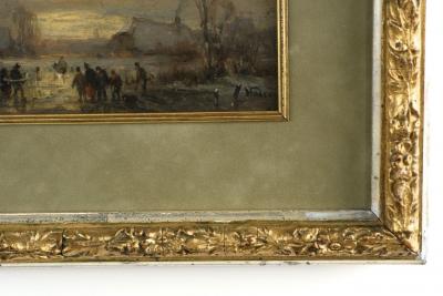 Adolf Stademann Adolf Stademann German 1824 1895 Painting of Figures Skating 