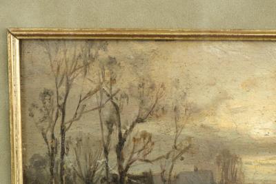 Adolf Stademann Adolf Stademann German 1824 1895 Painting of Figures Skating 